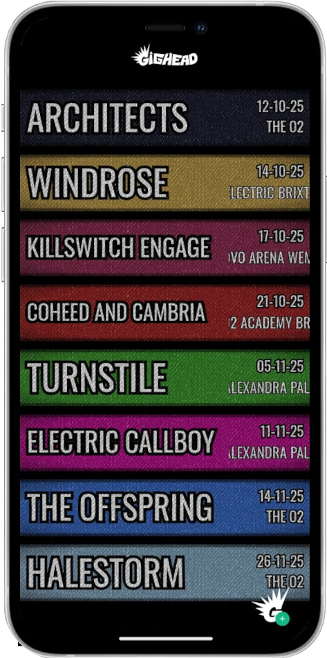Gighead app home screen showing gig wristbands